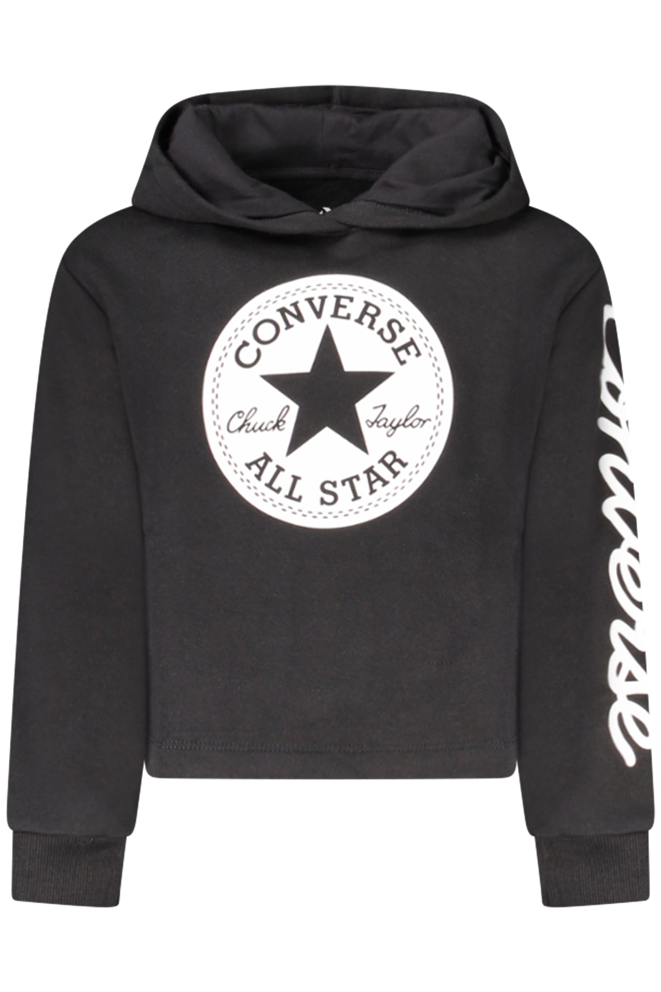 Converse lányka cipzáras kapucnis pulóver, fekete