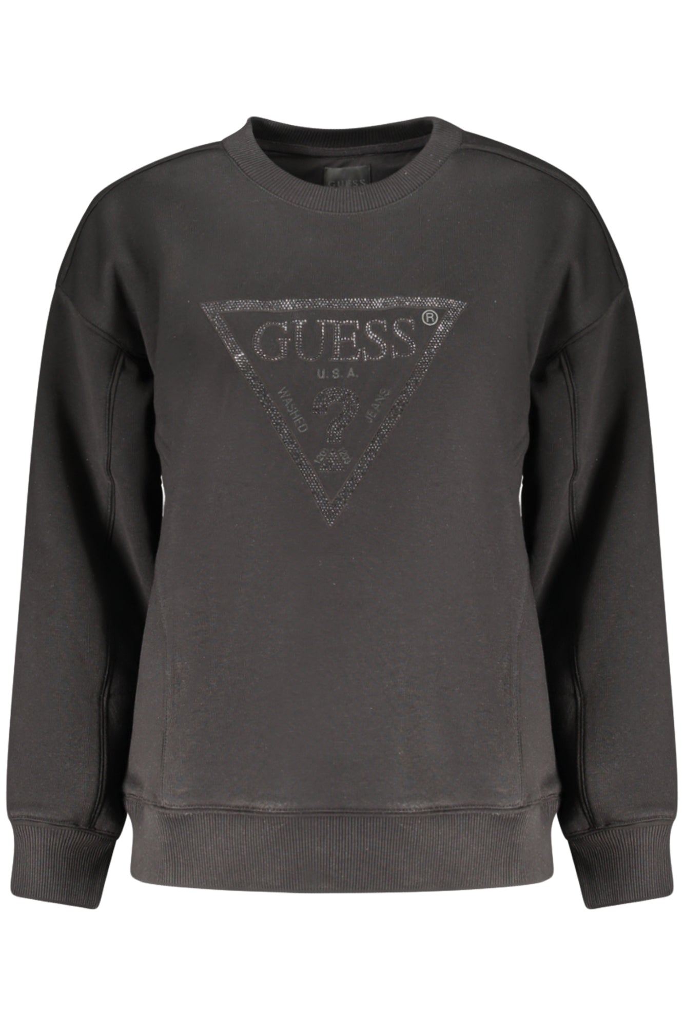 GUESS JEANS NŐI FEKETE CIPZÁROS PULÓVER