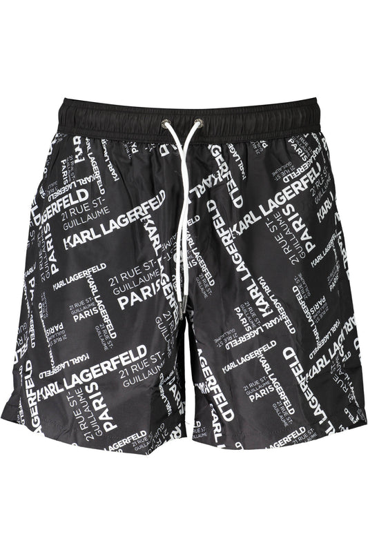 KARL LAGERFELD BEACHWEAR FEKETE FÉRFI FÉRFI FELSŐRUHÁZ