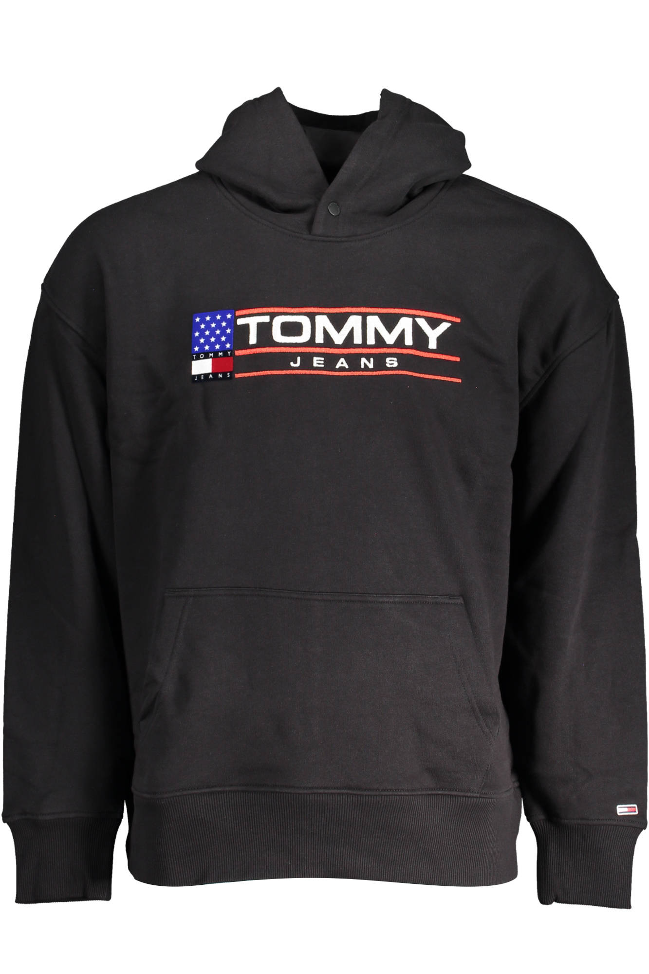 TOMMY HILFIGER PULÓPÓL CIPZZÁR NÉLKÜL FEKETE FÉRFI