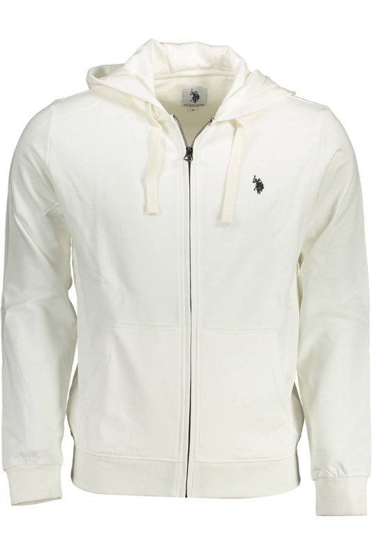 US POLO ASSN. FÉRFI FEHÉR CIPZÁROS PULÓVER