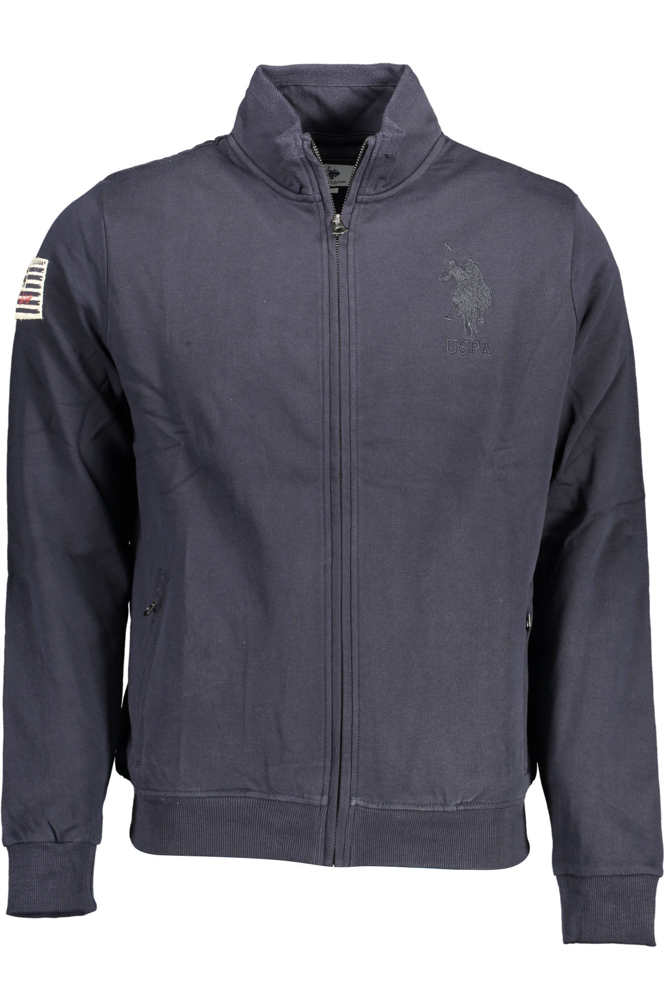 US POLO ASSN. FÉRFI KÉK CIPZÁROS PULÓVER
