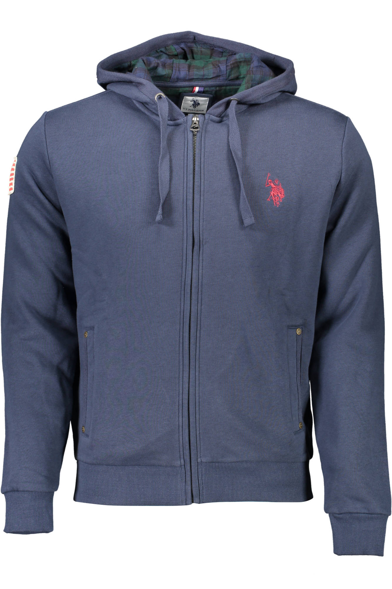 US POLO ASSN. FÉRFI KÉK CIPZÁROS PULÓVER