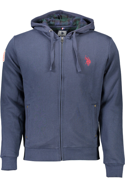 US POLO ASSN. FÉRFI KÉK CIPZÁROS PULÓVER