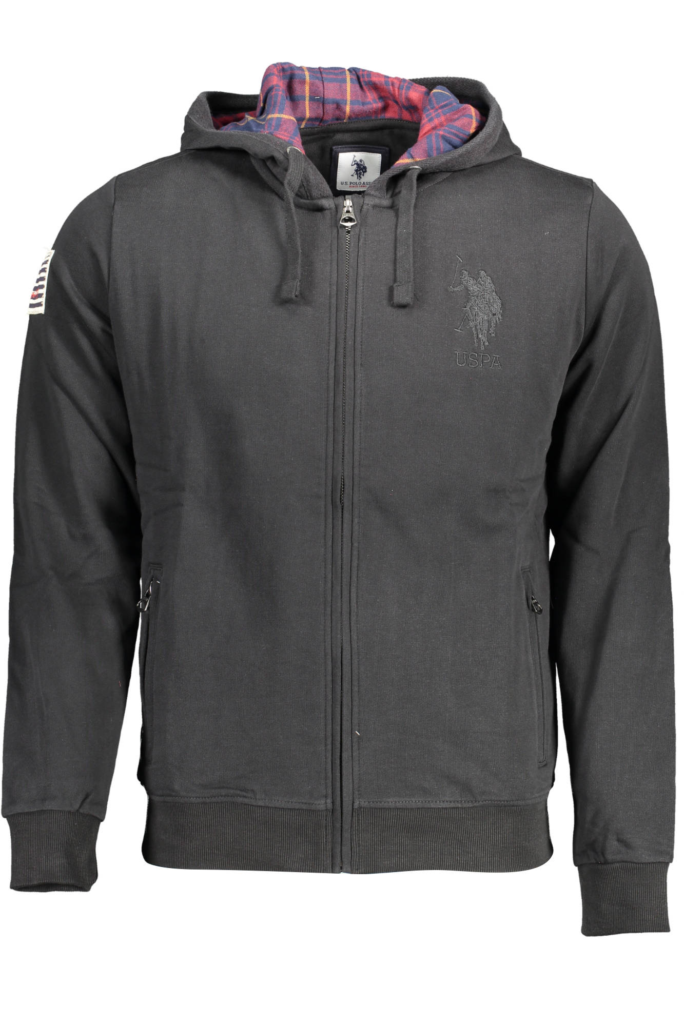 US POLO ASSN. FÉRFI FEKETE CIPZÁROS PULÓVER