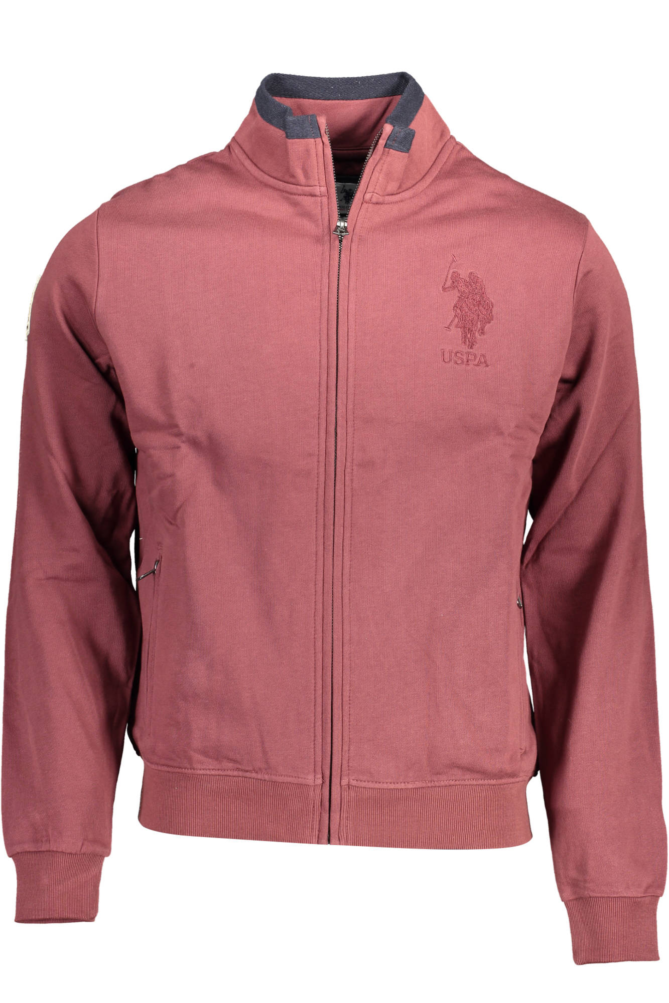 US POLO ASSN. FÉRFI LILA CIPZÁRAS PULÓVER